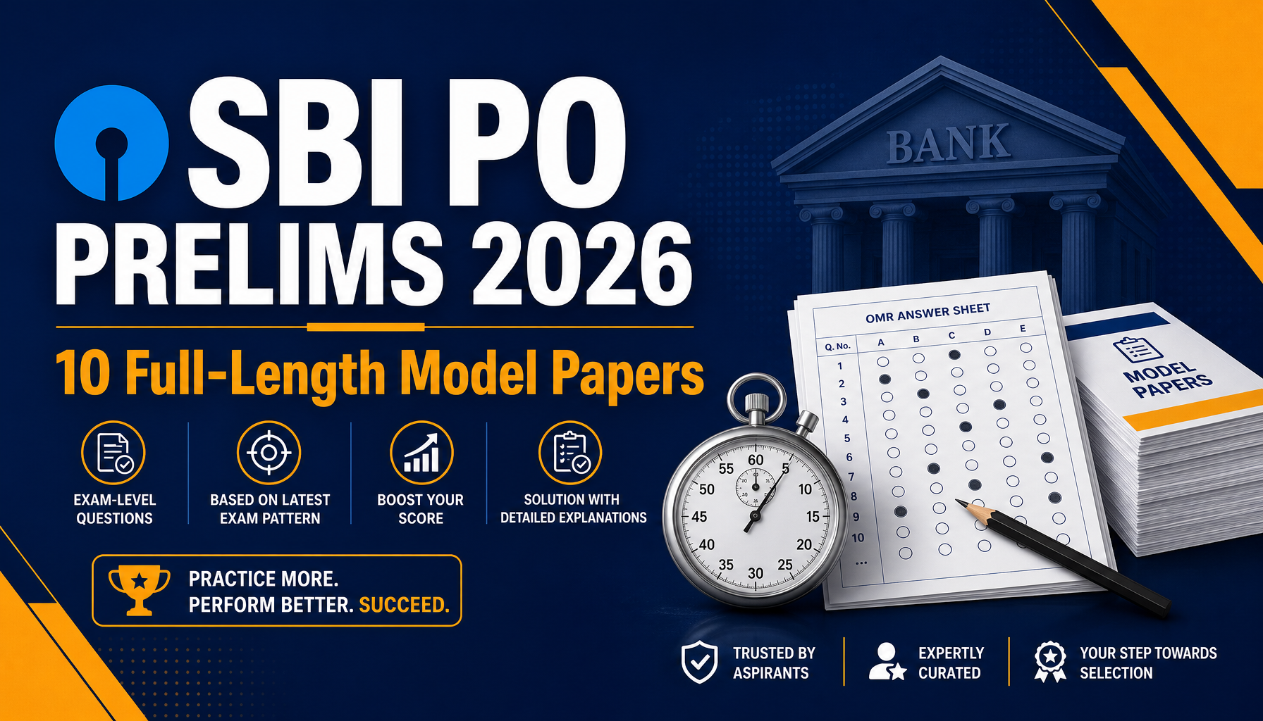 SBI PO Prelims 2026 – 10 Full-Length Model Papers