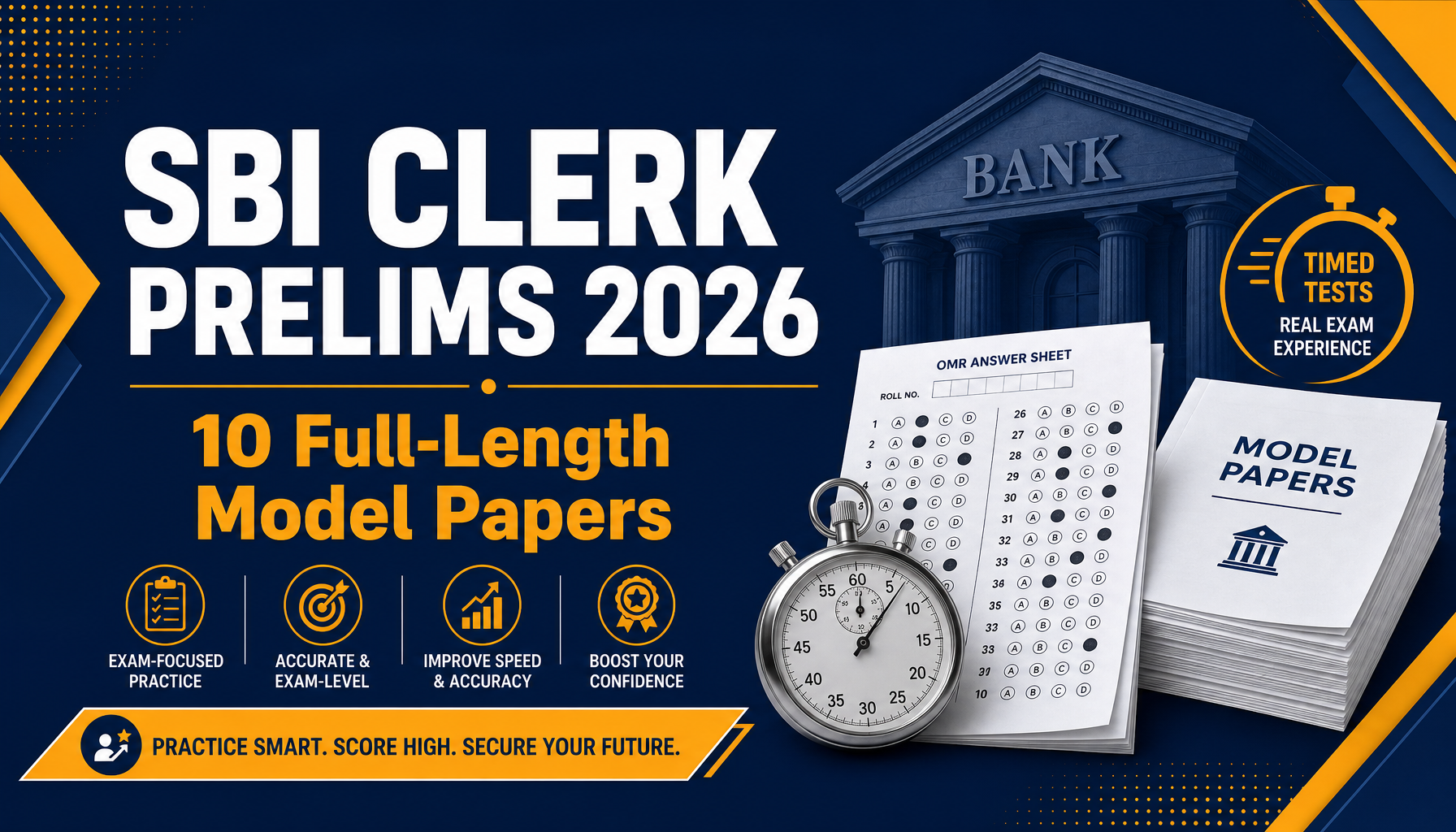 SBI Clerk Prelims 2026 – 10 Full-Length Model Papers