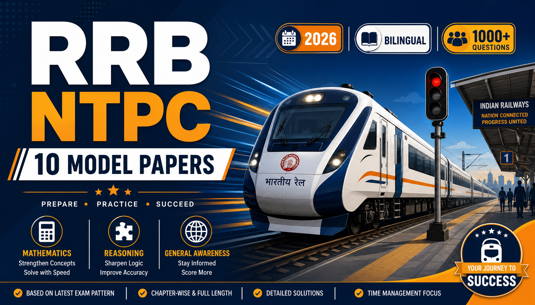 RRB NTPC 2026 – 10 Full-Length Model Papers (Bilingual: English & Hindi)